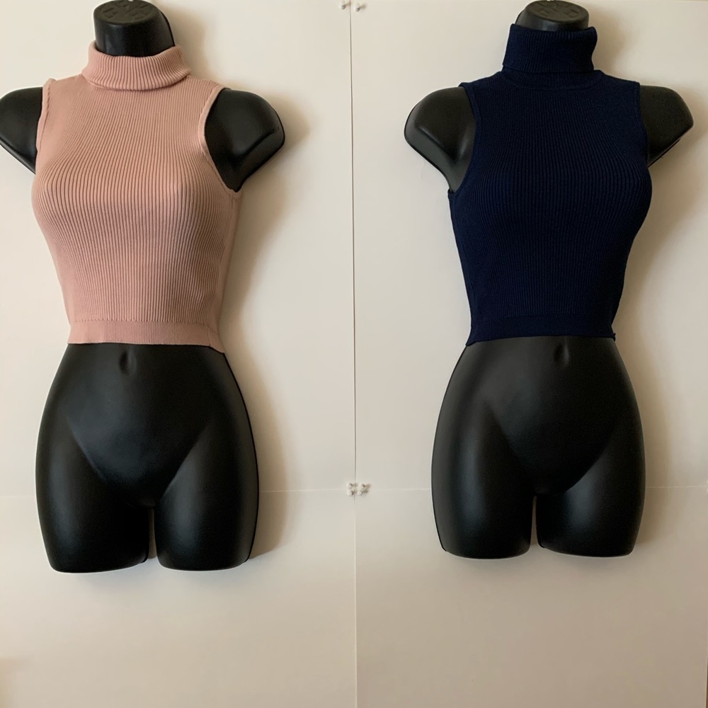 ‼️FINAL PRICE‼️ Pink & Navy Blue Turtle Necks